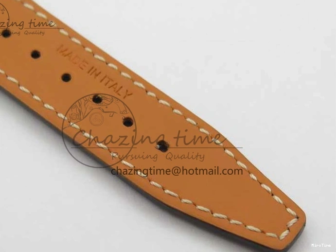 MIROTIME 1224 Portofino 37mm SS V7F 1:1 Best Edition Blue Dial Diamonds Bezel on Blue Leather Strap A Chic 7093